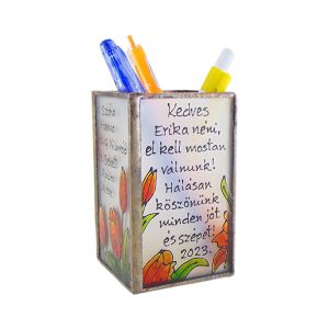 Tulpen stifthalter mit dem gewünschten Text