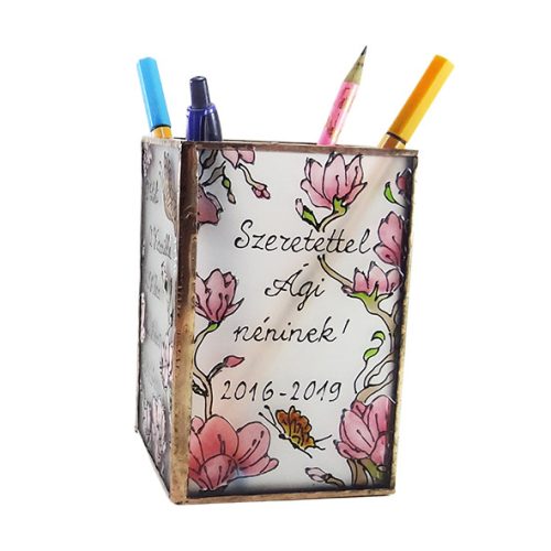 Magnolie stifthalter mit dem gewünschten Text