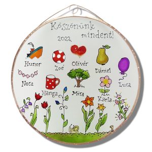 Blume Abschiedsgeschenk Glasbild für Kindergärtnerinnen 