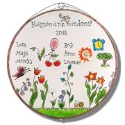 Blume Abschiedsgeschenk Glasbild für Kindergärtnerinnen 