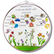 Blume Abschiedsgeschenk Glasbild für Kindergärtnerinnen 
