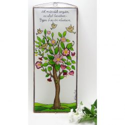   Blühender Baum des Lebens 2 Glasbild, Glasmalerei, mit dem gewünschten Text