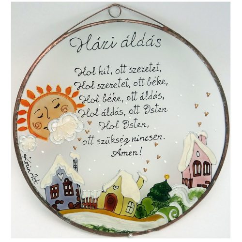 Winterlandschaft Göttlicher Haussegen - Glasbilder, Glasmalerei 