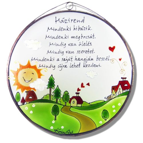   Bauernhof Hausordnung - Glasbilder, Glasmalerei 