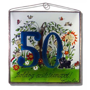 Dankesgeschenk zum 50. Geburtstag - Glasbilder, Glasmalerei 