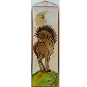 Pferd im Mondschein Glasbild, Glasmalerei 
