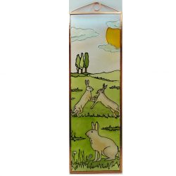 Nyulak üvegkép, üvegfestmény