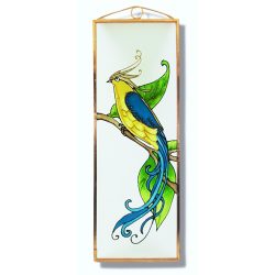   Boldogság kék madara, Paradicsommadár üvegkép, üvegfestmény