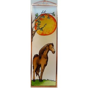 Pferde Glasbild, Glasmalerei 