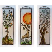 Pferde Glasbild, Glasmalerei 