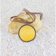 Üveg medál - napsárga, kör alakú