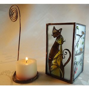 "Danke dass Du für mich da bist!" Katze Teelichthalter "Danke dass Du für mich da bist!" Katze Teelichthalter