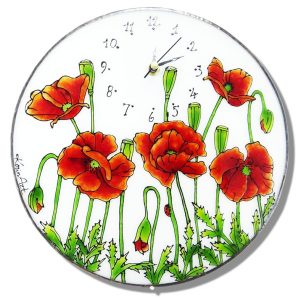 Mohn Wanduhr modern Mohn Wanduhr modern