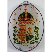 Altes ungarisches Wappen Glasbild, Glasmalerei 