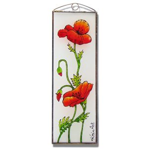 Mohn Glasbilder, Glasmalerei Mohn Glasbilder, Glasmalerei