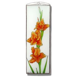 Gladiolus Glasbilder, Glasmalerei