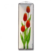 Tulipán üvegkép, üvegfestmény