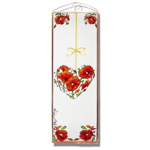 Mohn Herz Glasbilder, Glasmalerei